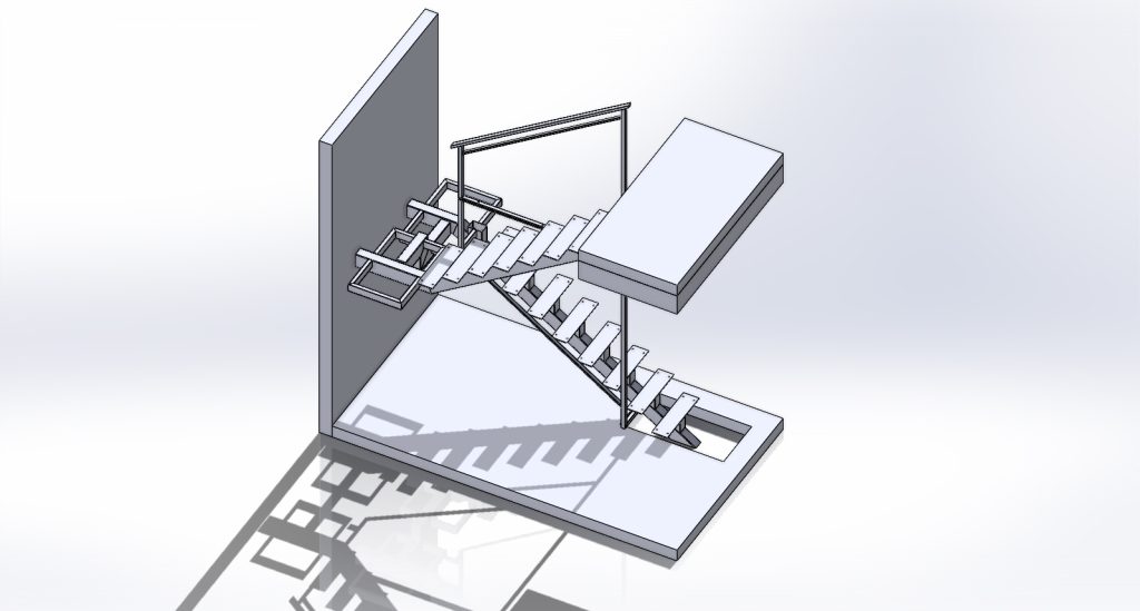 Metalna konstrukcija stepenica- SOLIDWORKS EDU